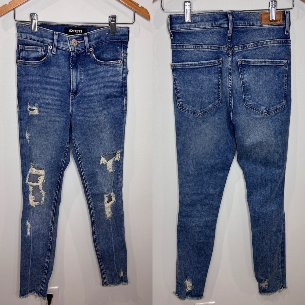 Express Ankle Legging High Rise Stretch Denim Blue Women’s Jeans (0R)